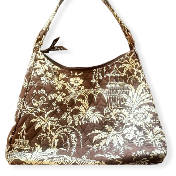 Vera Bradley medium shoulder bag Imperial Toile brown with cream pattern - Picture 1 of 5